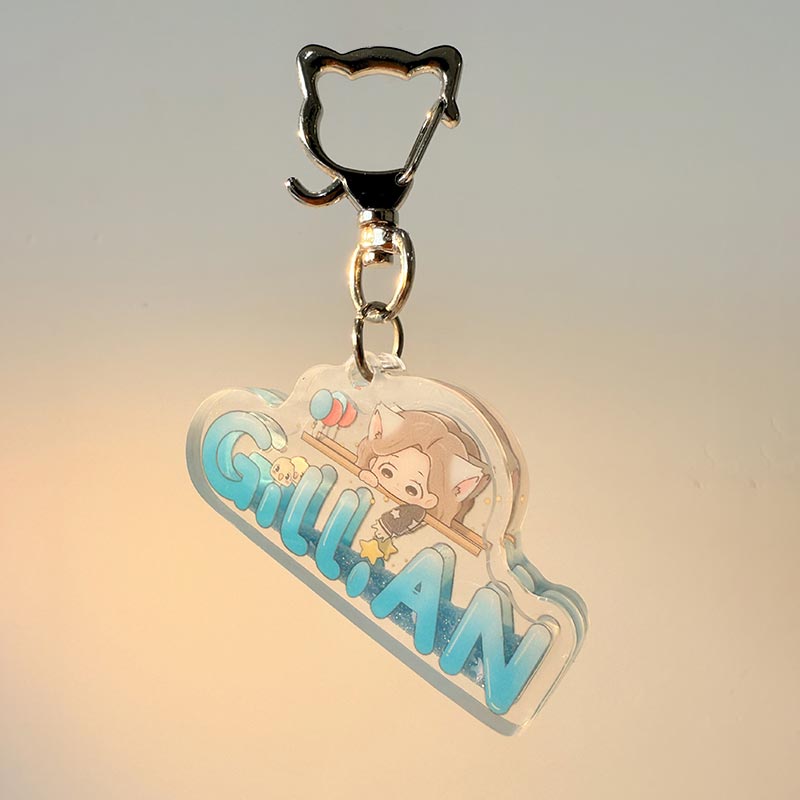 Anime vloeibare plastic sleutelhangers