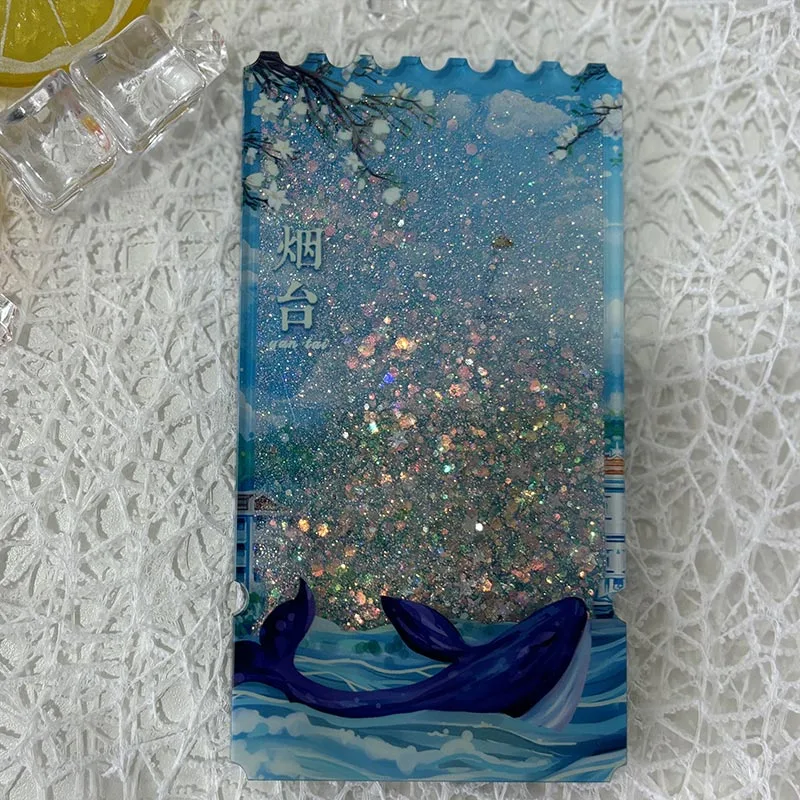 Glitter vloeibare acryl koelkastmagneten